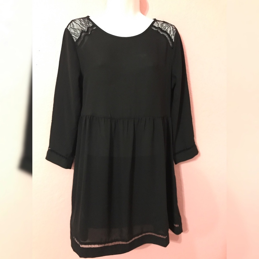 Black with long sleeve dress